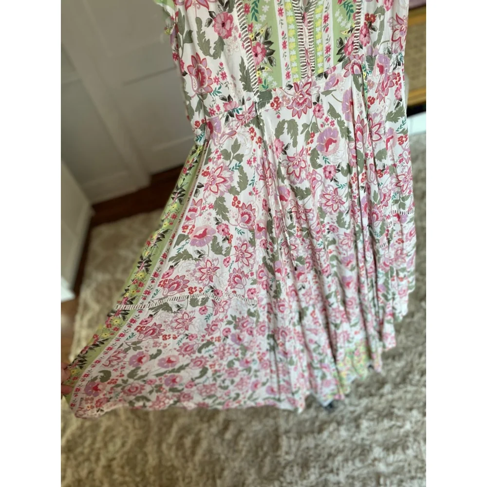 JAASE Floral Boho Maxi Dress Romantic Cottagecore Garden Party Prairie Feminine - Picture 4 of 8